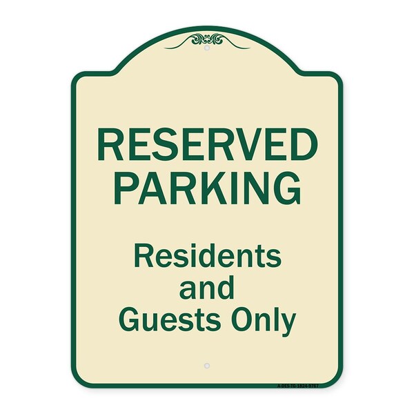 Signmission Designer Series-Reserved Parking-Residents And Guests Only, 24" x 18", TG-1824-9767 A-DES-TG-1824-9767 - main